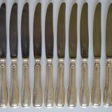 12 couteaux à dessert ou fromage métal argenté SFAM 21,5 cm