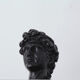 David head in black waxed plaster