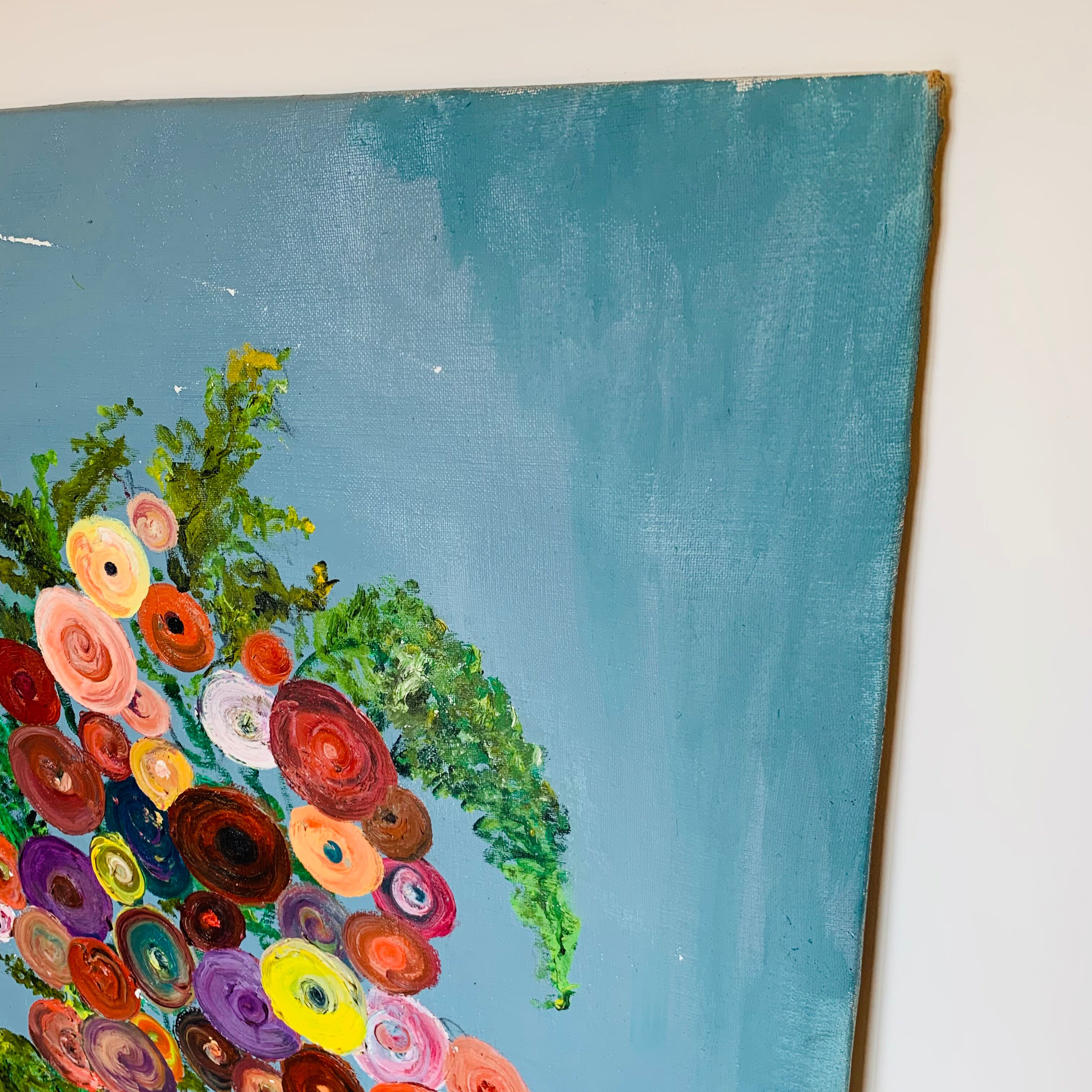Large painting "Bouquet of flowers" - 95,5x135 cm