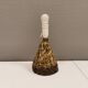 Ceramic table lamp, in greenish/brownish glaze, almost in the shape of a volcano.
