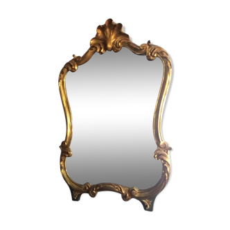 Miroir en bois doré style Rocaille Louis XV 46x70cm