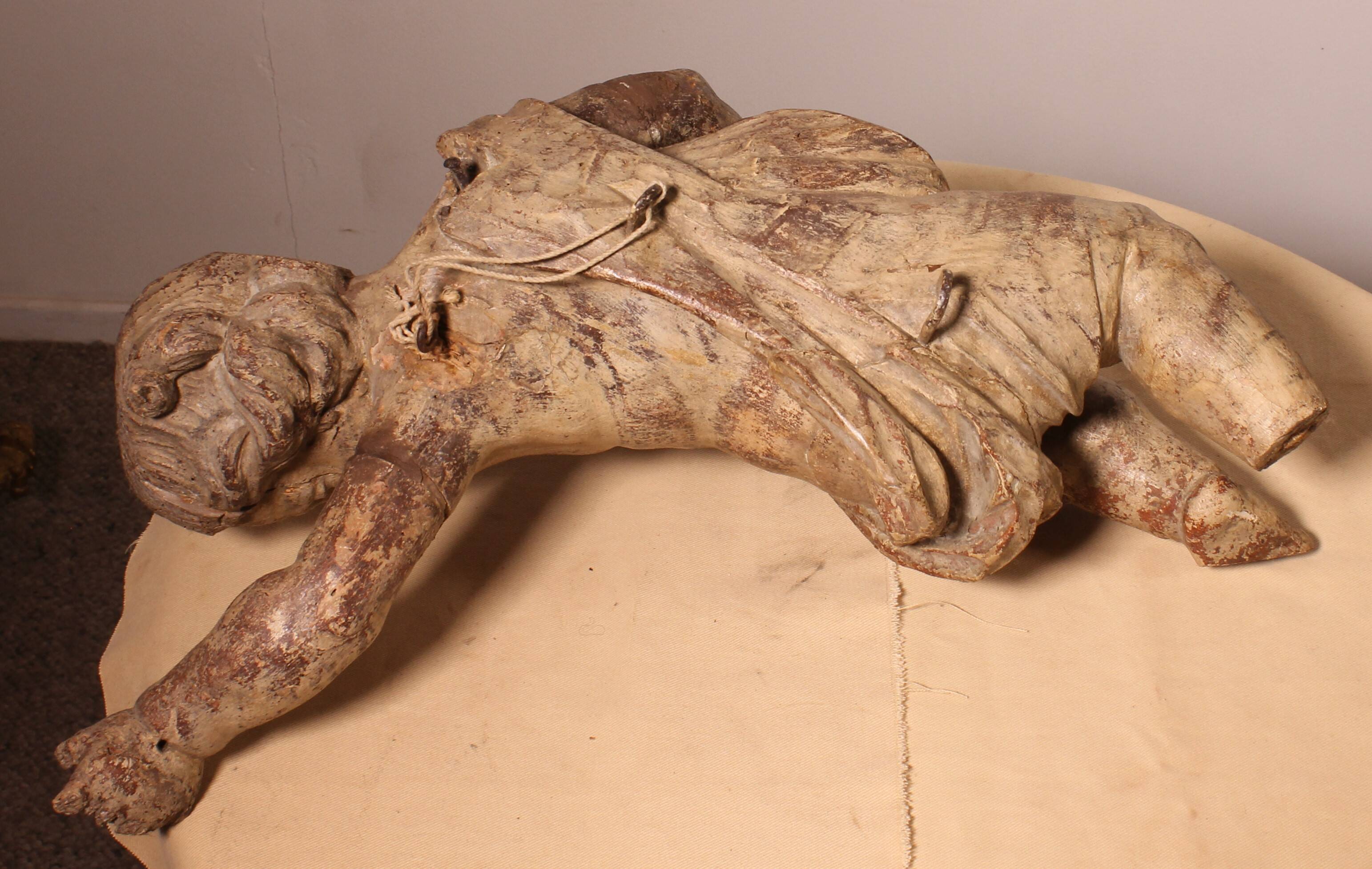 Carved Wooden Cherub - 18th Century