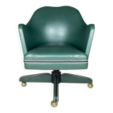Mid-century green swivel office chair attributed to Umberto Mascagni, Italy, 1950s.