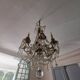 Old large chandelier with baccarat crystal tassels