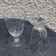 6 large antique wine glasses, chiseled floral pattern,
