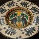 Ceramic Plate with Stylized Birds Graffito Style Pesaro Faenza Early 900