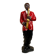 Large black and red jazz figurine in fibreglass, decorative sculpture from the 1960s.