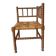 Corner chair in straw and turned wood, fireside chair.