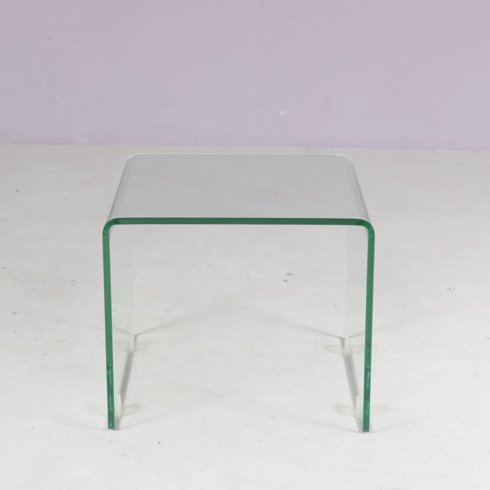 1980s glass "Waterfall" side table by Fiam, Italy