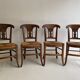 4 old straw chairs