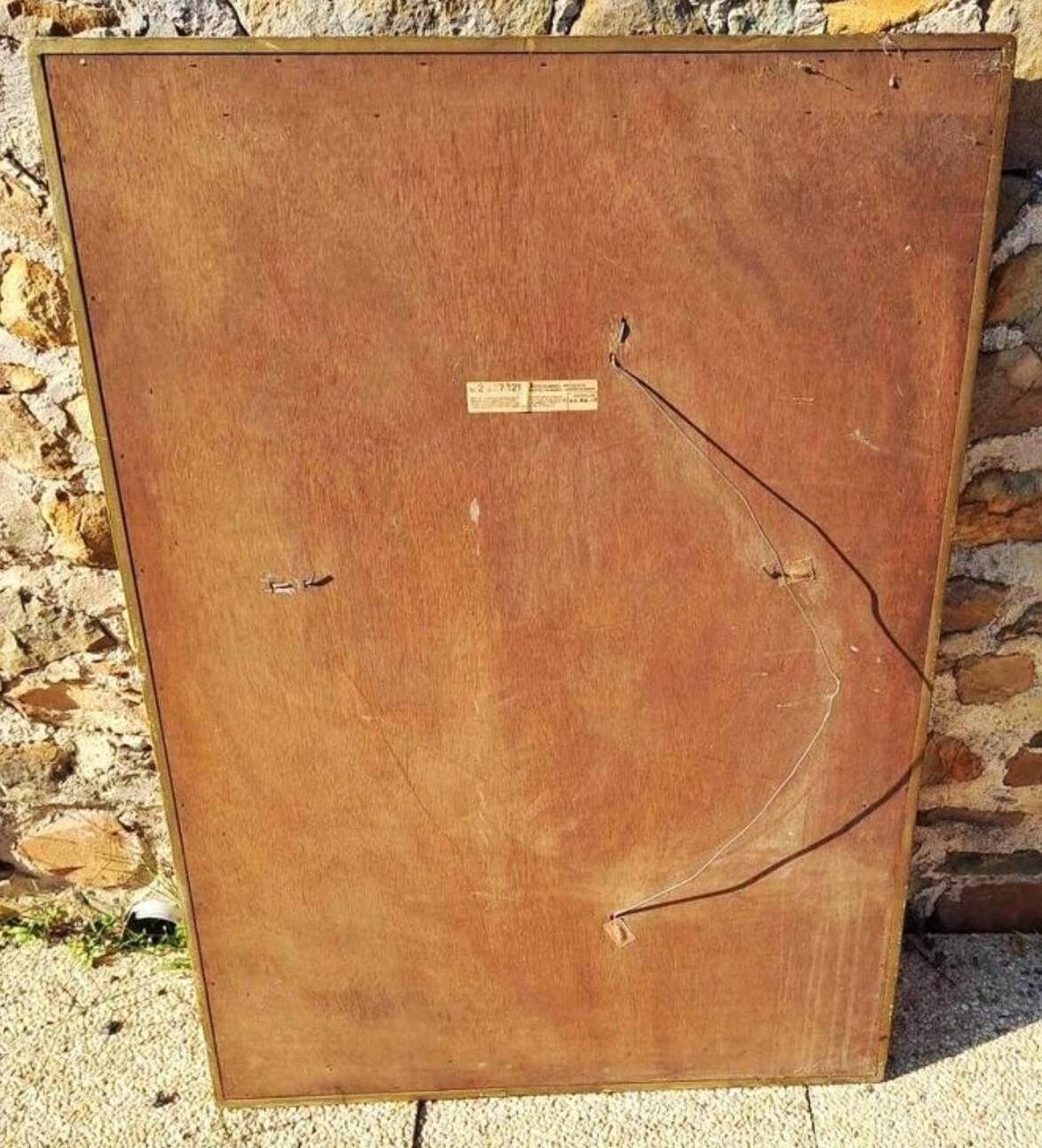 Bevelled gold Deknudt mirror with frames, Belgium, 20th century.