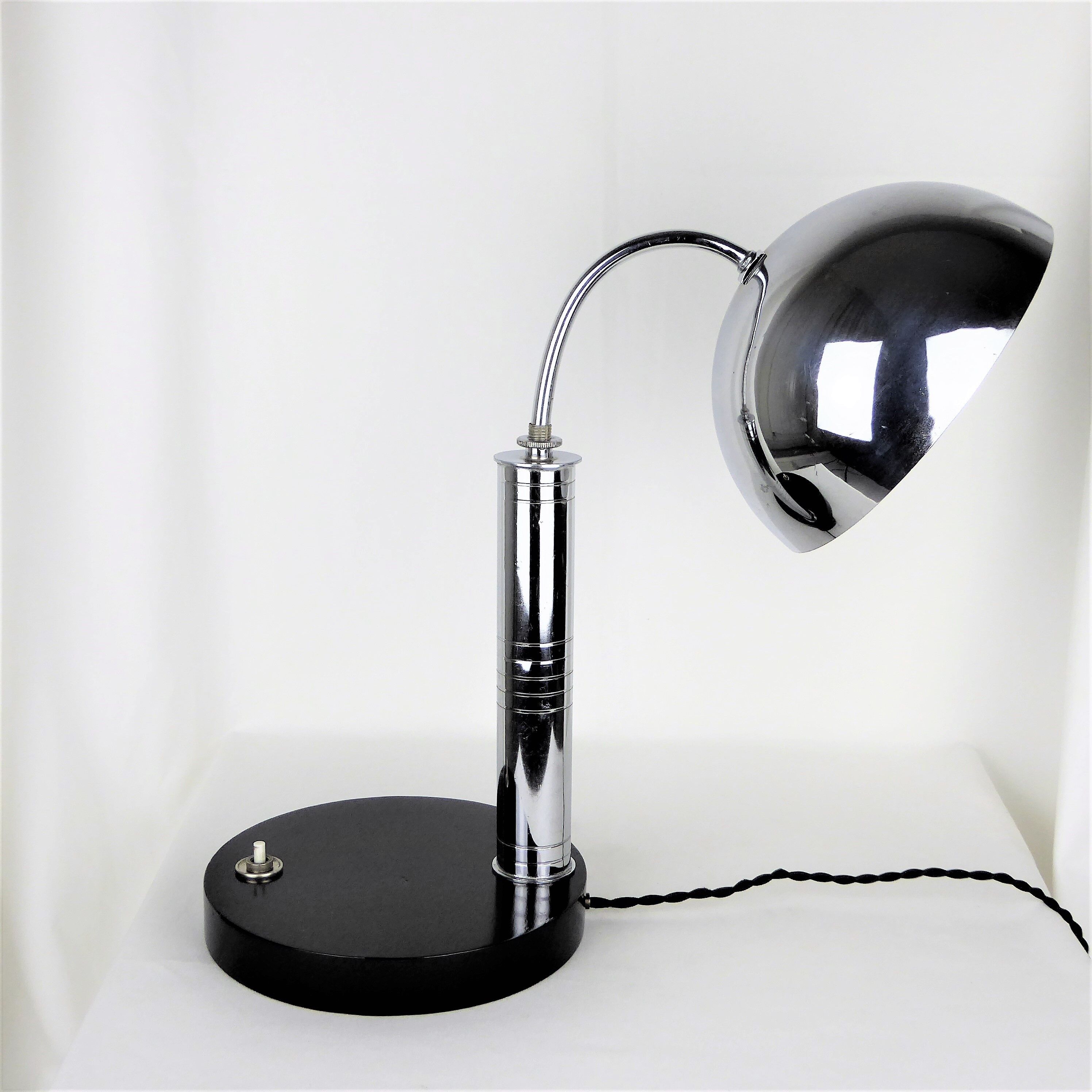 Art Deco chrome desk lamp 1930