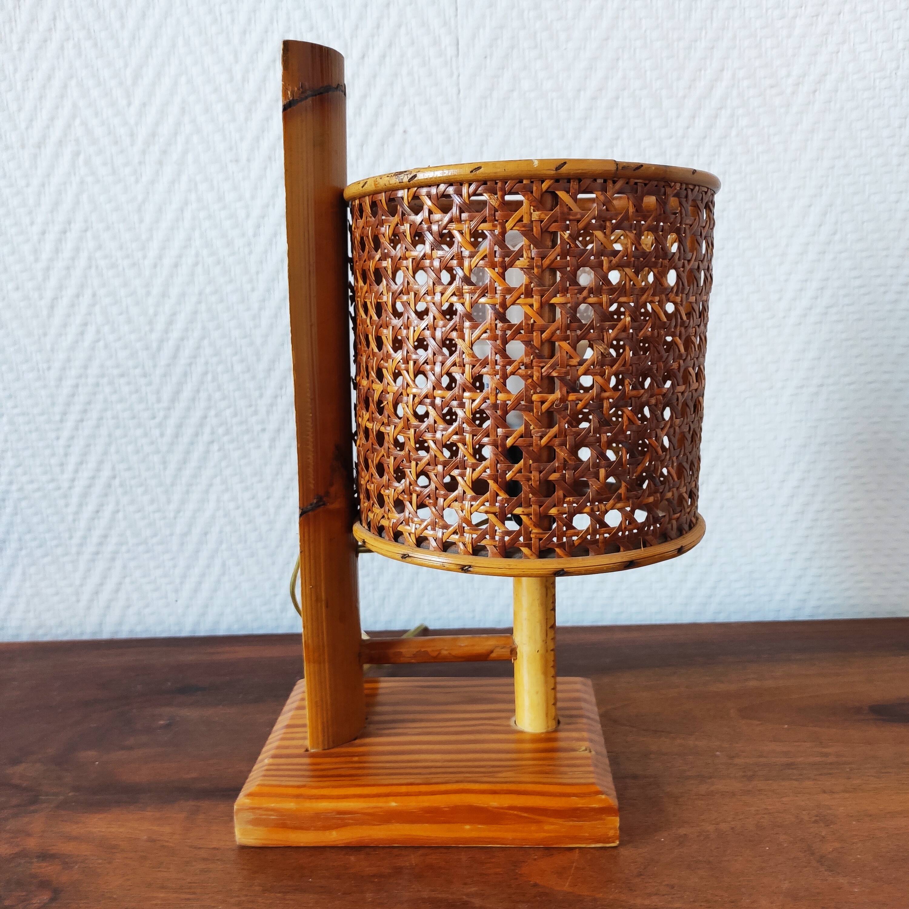vintage rattan lamp