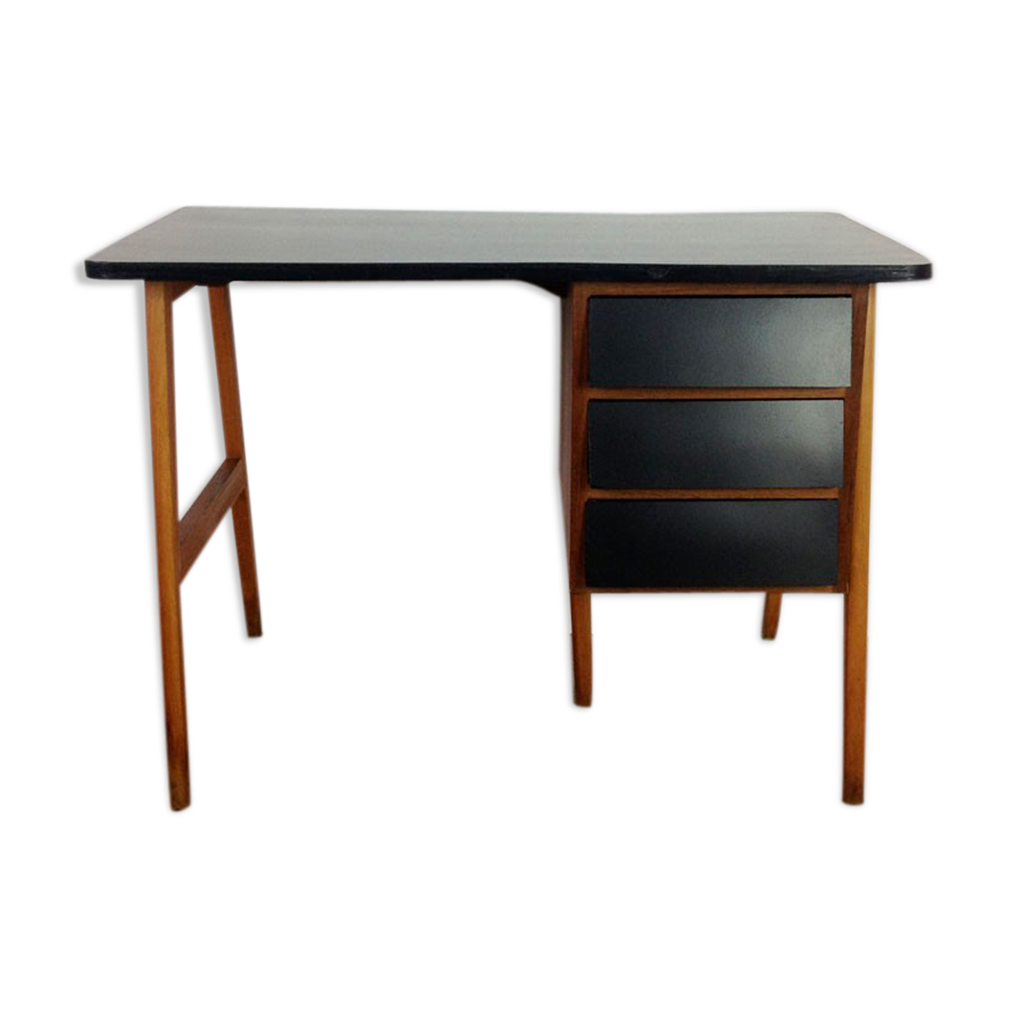 Black and wood office, 60s