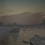 Lithograph by Henri Rivière The Pont des Saints-Pères and the Louvre