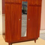 Armoire avec penderie, placage palissandre