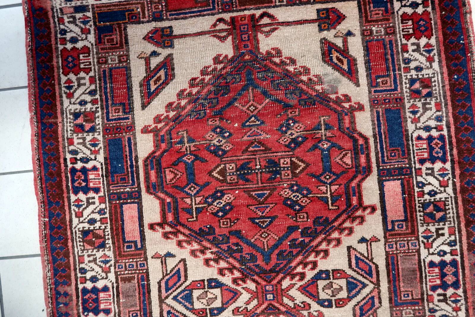 Handmade antique Persian Serab runner 102cm x 323cm 1920s - 1С1165