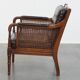 Vintage 1970s Design Armchair Made of Wood, Leather, and Webbing