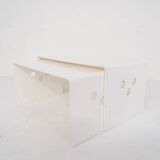Set of two white plastic nesting tables