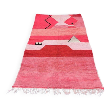 Tapis beni ouraine en laine naturelle fait main traditionnelle 1,4/2,6 m
