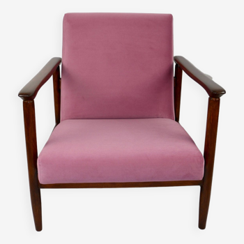 Fauteuil gfm-142 en velours rose attribué à edmund homa, 1970