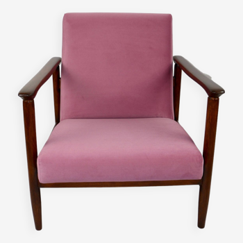GFM-142 Armchair in Pink Velvet attributed to Edmund Homa, 1970s