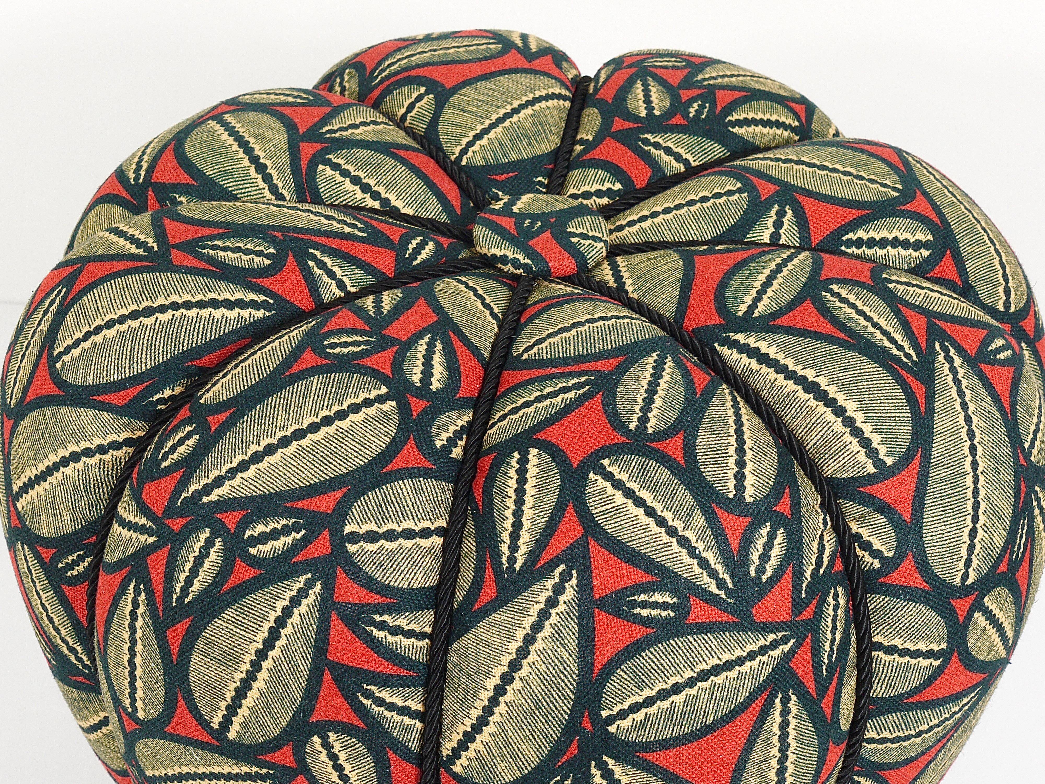 up to 3 Art Deco stools by Jindrich Halabala, leaf pattern, pouf, ottoman, 1930s