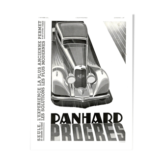 Vintage poster 30s Panhard Auto