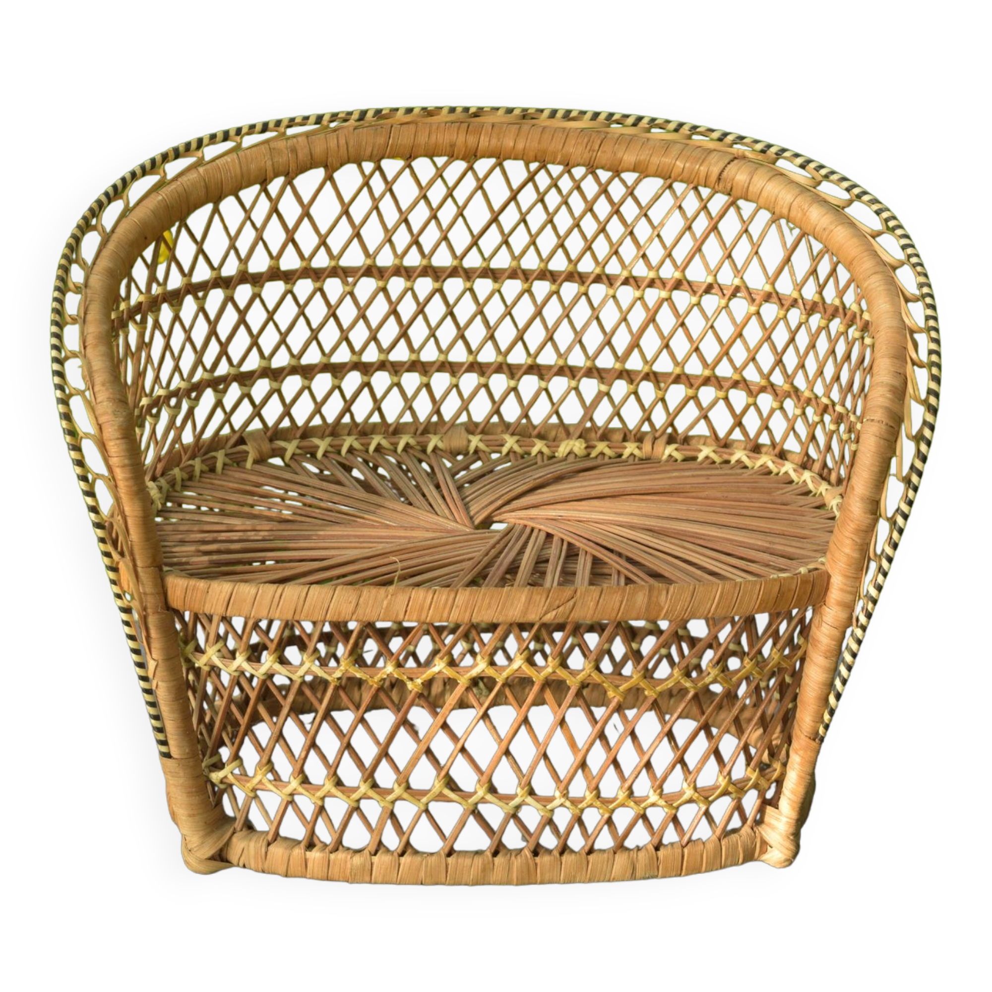 Miniature doll armchair - Vintage rattan sofa