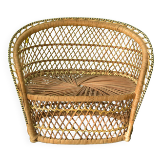 Miniature doll armchair - Vintage rattan sofa