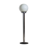 Chrome floor lamp with large opaline globe, Italy 1970s