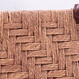 Vintage Brutalist stool or footstool made of jute rope, 1960s