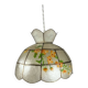 Capiz shell pendant light with flowers