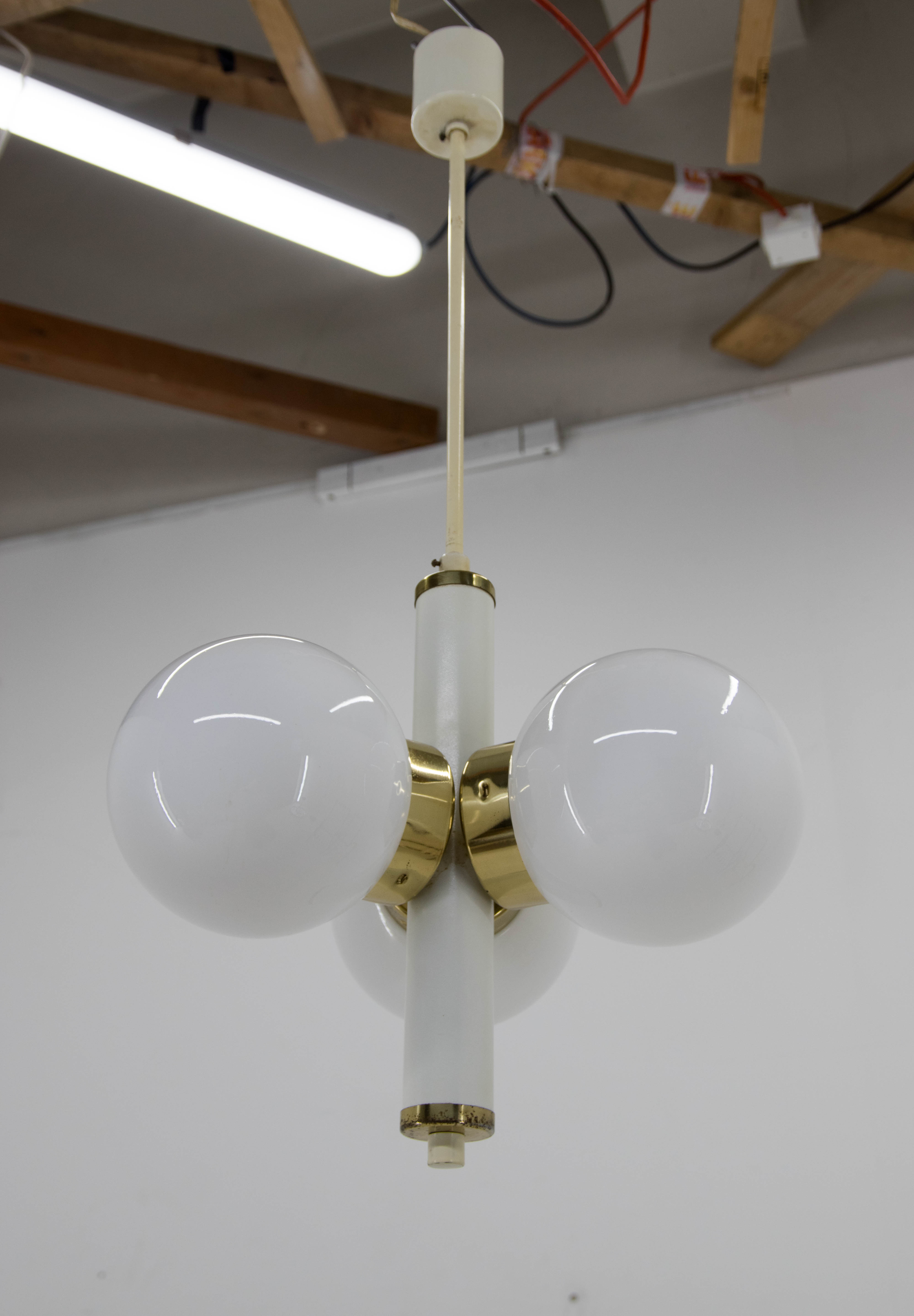 Space age chandelier sputnik by Elektroinstala decín, 1960s