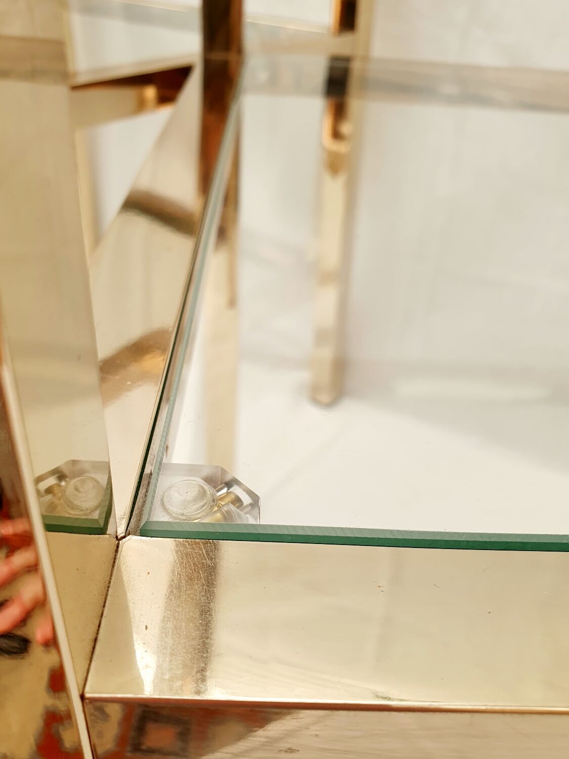 Pair of gold side tables Roche Bobois