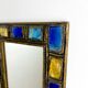 Italian mid-century mirror by Creaciones Gobesso, blue & yellow Murano rock crystals, circa 1960s