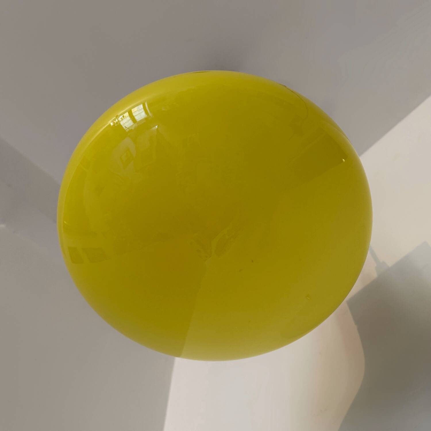 Yellow opaline pendant light from the 60s