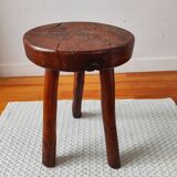 Antique Brutalist Tripod Stool