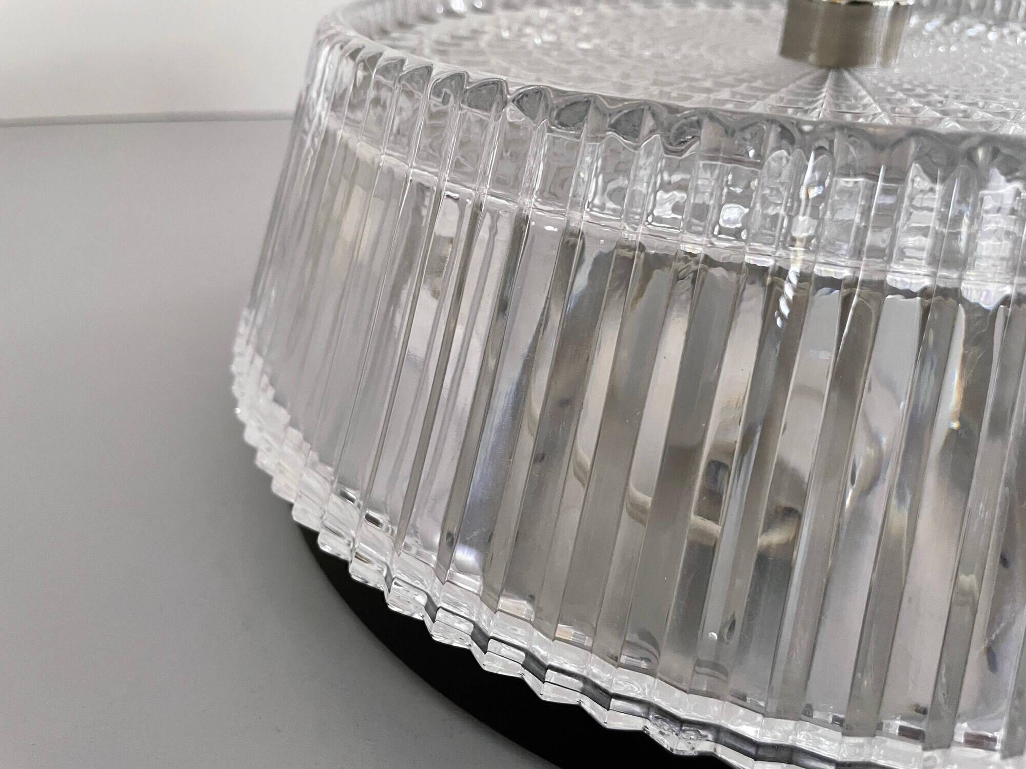 Flush mount crystal glass ceiling light from the mid-century, 1960s, Germany