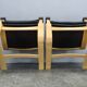 Pair of Leather Lounge Chairs by Åke Fribytter for Nelo Kroken 1960s