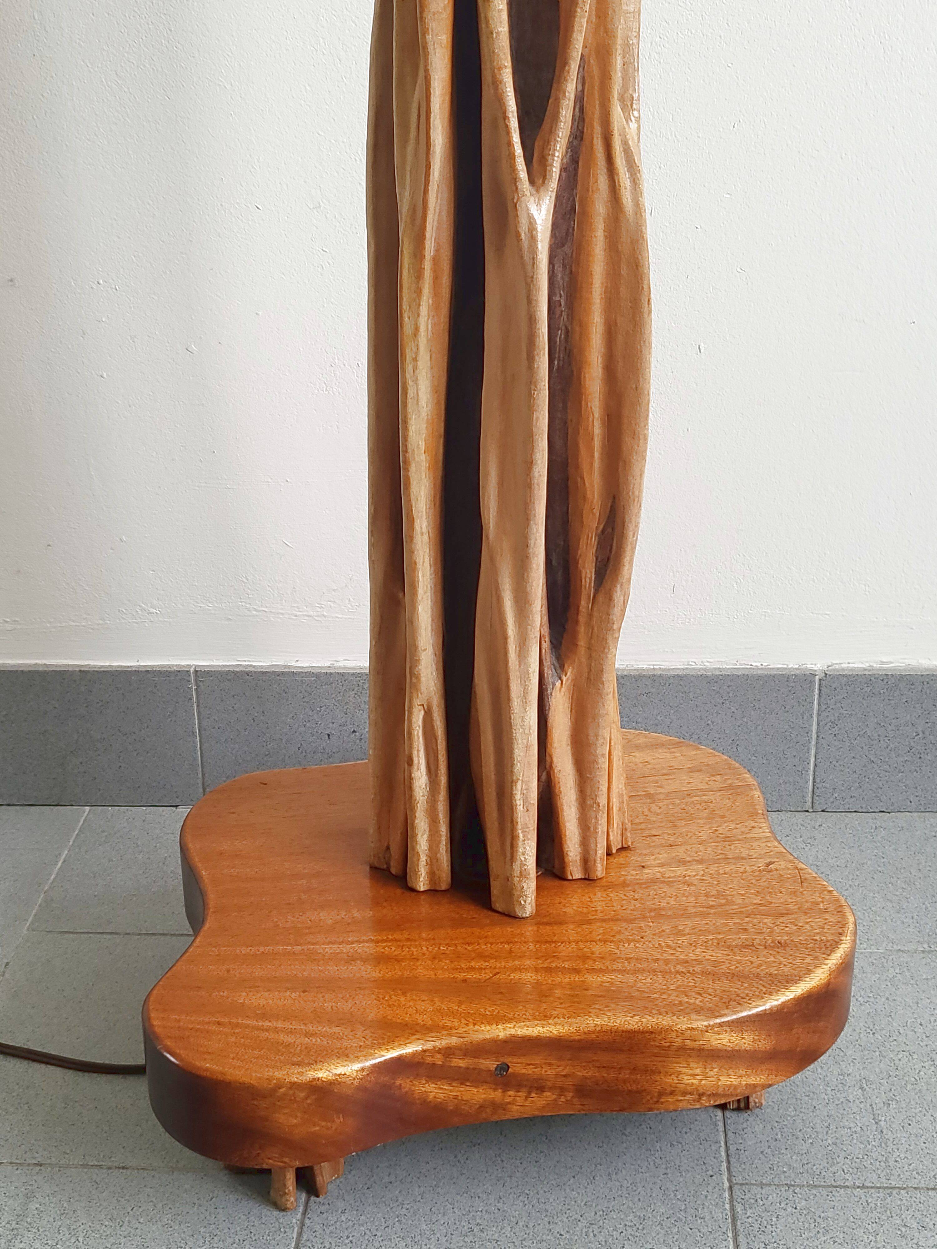 Vintage driftwood & mahogany floor lamp 1960s