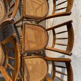 Set of 5 caned bistro chairs