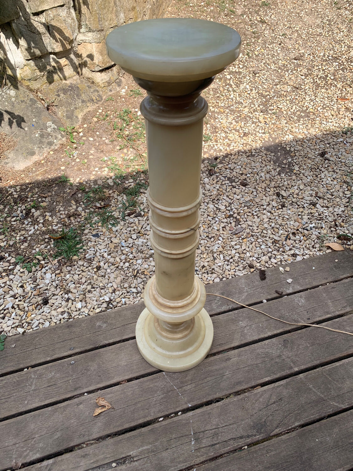 Illuminated alabaster column from the 1950s