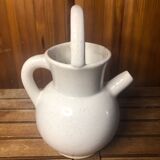 Old pitcher poet laval vintage painted art ceramic #a424