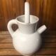 Old pitcher poet laval vintage painted art ceramic #a424