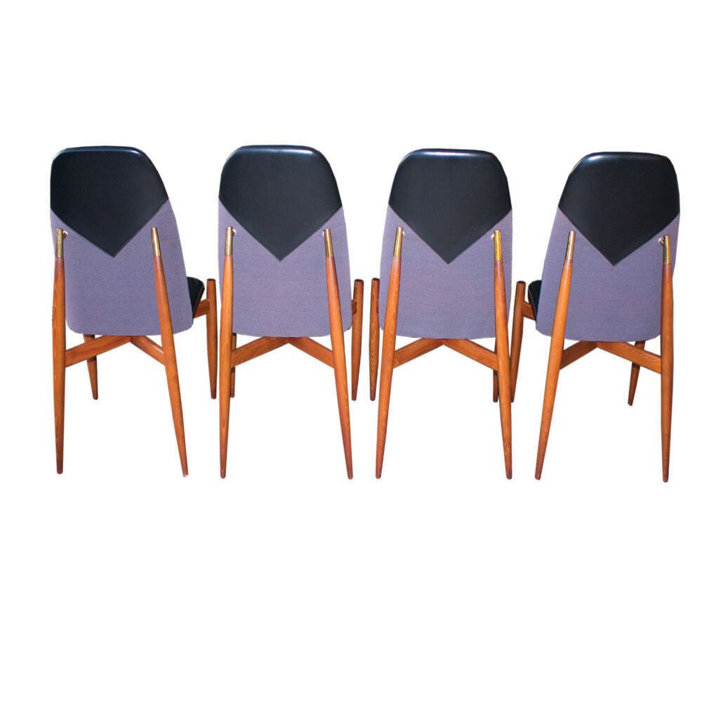 Rare dining chairs by Miroslav Navratil, made in former Czechoslovakia, 1960s, set of 4