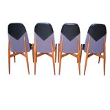 Rare dining chairs by Miroslav Navratil, made in former Czechoslovakia, 1960s, set of 4