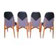 Rare dining chairs by Miroslav Navratil, made in former Czechoslovakia, 1960s, set of 4