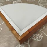 Pair of postmodern wood and plexiglass wall lights from the 1980s.