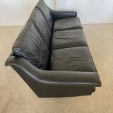 Vintage Danish Mid-Century Georg Thams 3-Seater Sofa in Black Leather, 1960